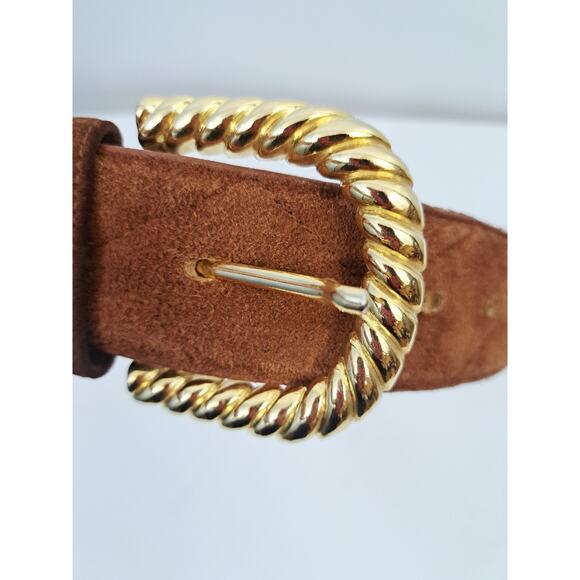 Sostanza Women's Brown Genuine Pig Suede Belt Large - Picture 2 of 5